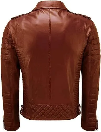 Men Leather Brando Jacket, Leather Biker Motorcycle Jacket Men, Soft & Stylish Moto Ride & Racing Jackets