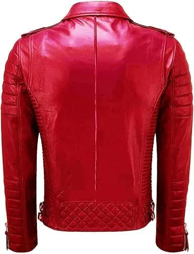 Men Leather Brando Jacket, Leather Biker Motorcycle Jacket Men, Soft & Stylish Moto Ride & Racing Jackets