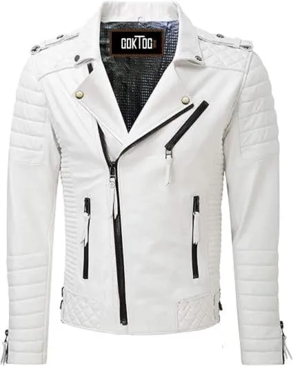 Men Leather Brando Jacket, Leather Biker Motorcycle Jacket Men, Soft & Stylish Moto Ride & Racing Jackets