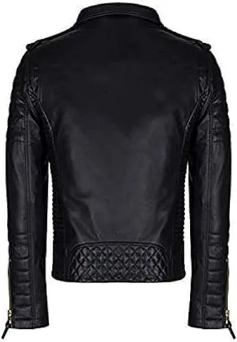 Men Leather Brando Jacket, Leather Biker Motorcycle Jacket Men, Soft & Stylish Moto Ride & Racing Jackets