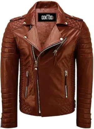Men Leather Brando Jacket, Leather Biker Motorcycle Jacket Men, Soft & Stylish Moto Ride & Racing Jackets