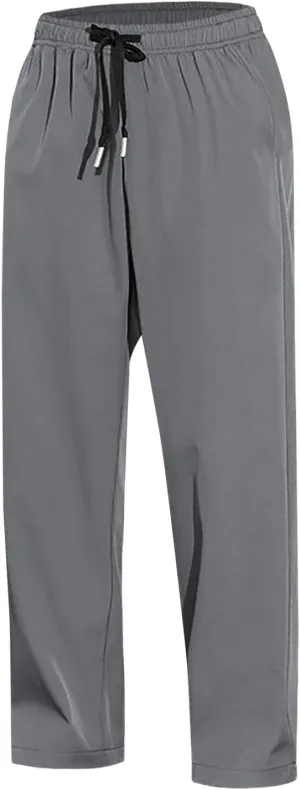 Mens Casual Joggers Pants Cotton Elastic Waist Drawstring Chino Cargo Pants Hiking Outdoor Track Sweatpants
