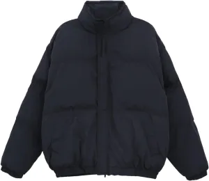 Men's Cotton Padded Jacket Windproof Winter Coat Warm Thicken Casual Outerwear with High Collar and Velcro Design