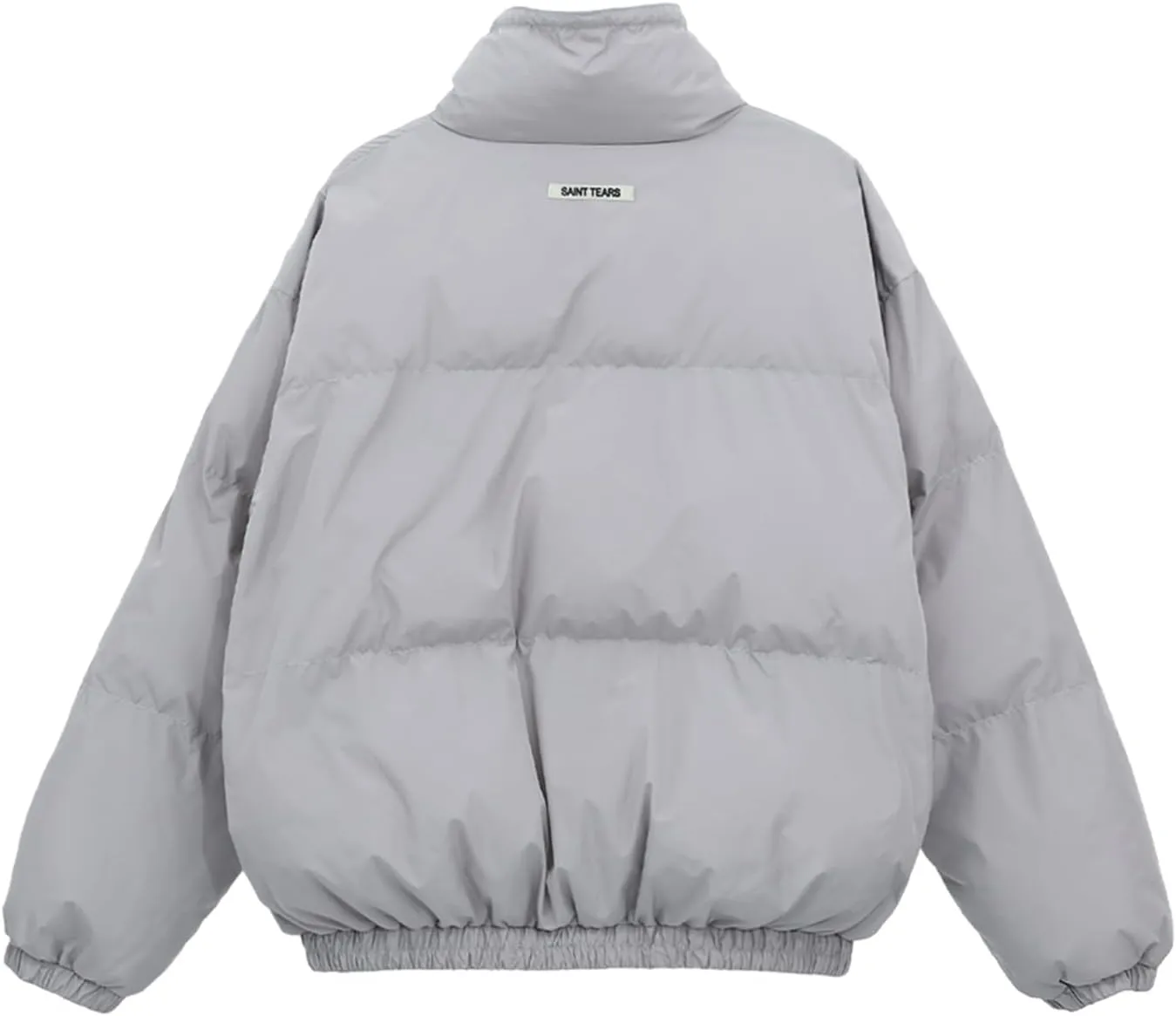 Men's Cotton Padded Jacket Windproof Winter Coat Warm Thicken Casual Outerwear with High Collar and Velcro Design