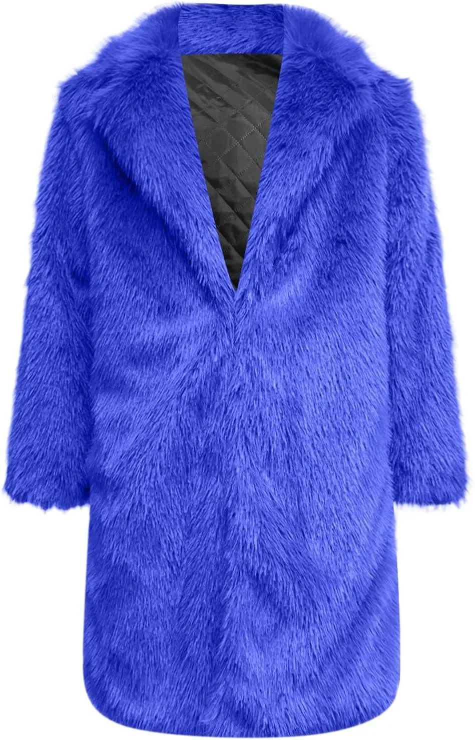 Men's Faux Fur Coat Open Front Thicken Warm Winter Overcoat Luxury Fluffy Soft Lapel Long Jackets Parka Outwear