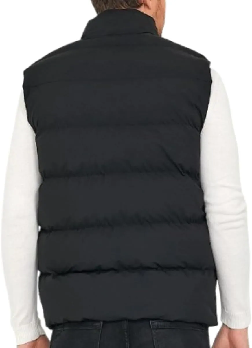 Mens Lightweight Puffer Quilted Vest, Windproof Quilted Black Jacket, Down Vest Men, Parachute Puffer Vest