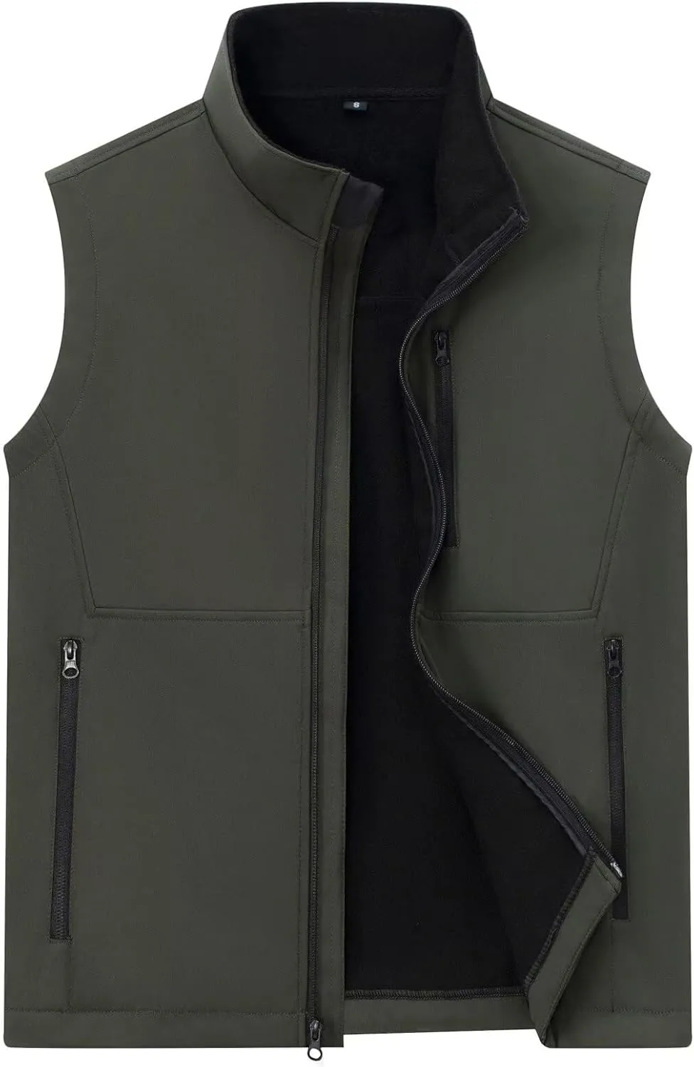 Men's Lightweight Softshell Vest Outerwear Windproof Puffer Sleeveless Jacket for Golf Running
