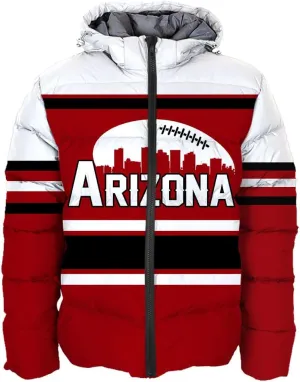 Mens Lightweight Winter Coat, Personalized Name Number Logo Padded Down Jacket
