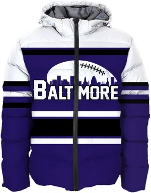 Mens Lightweight Winter Coat, Personalized Name Number Logo Padded Down Jacket
