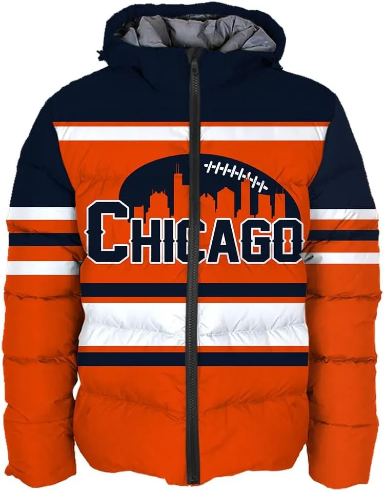 Mens Lightweight Winter Coat, Personalized Name Number Logo Padded Down Jacket