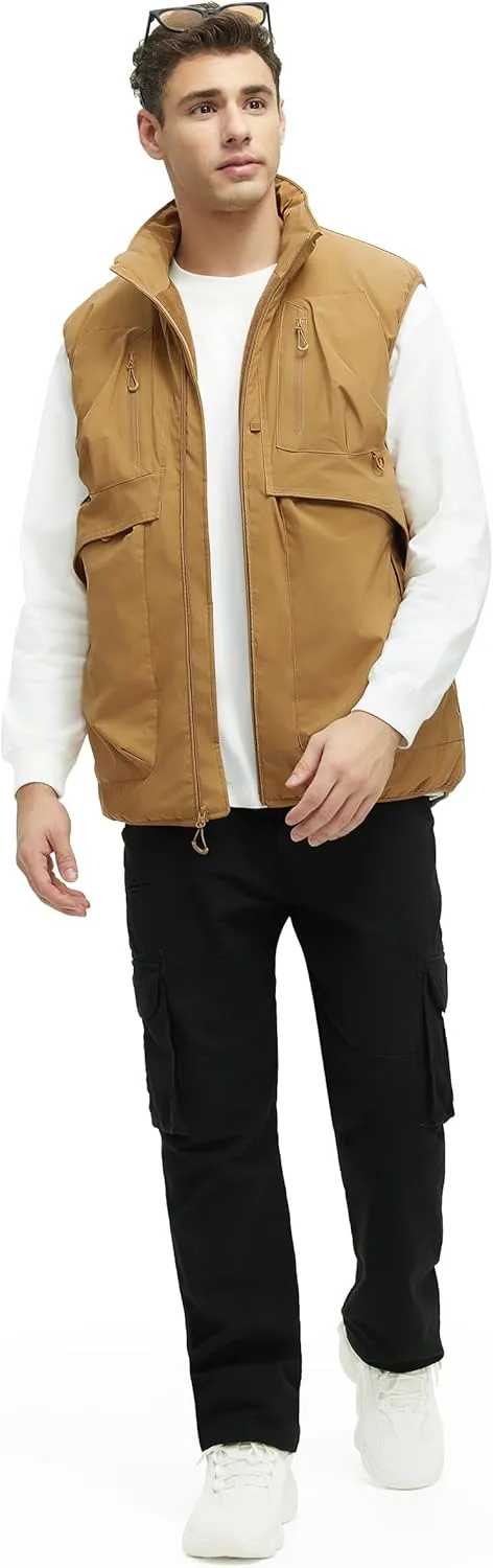 Men's Outerwear Vests Winter Vest Warm Water-Resistant Fleece Lined Mock-Neck Casual Outdoor Sleeveless Jacket