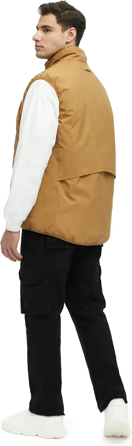 Men's Outerwear Vests Winter Vest Warm Water-Resistant Fleece Lined Mock-Neck Casual Outdoor Sleeveless Jacket