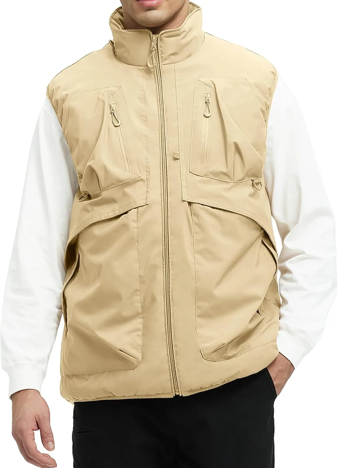 Men's Outerwear Vests Winter Vest Warm Water-Resistant Fleece Lined Mock-Neck Casual Outdoor Sleeveless Jacket