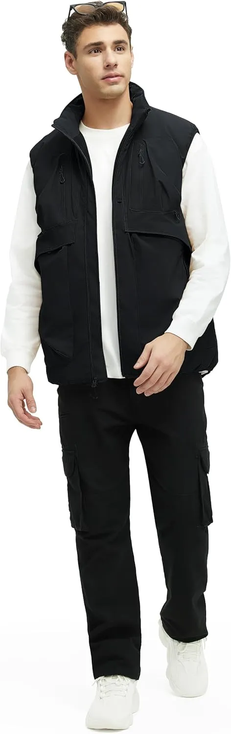Men's Outerwear Vests Winter Vest Warm Water-Resistant Fleece Lined Mock-Neck Casual Outdoor Sleeveless Jacket