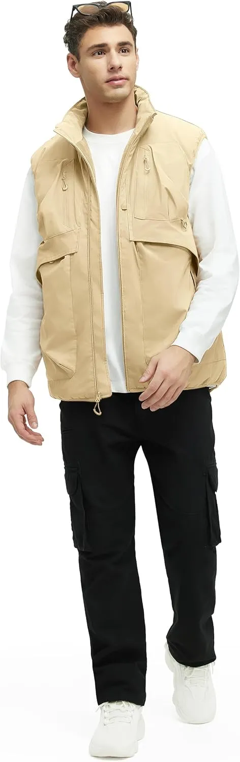 Men's Outerwear Vests Winter Vest Warm Water-Resistant Fleece Lined Mock-Neck Casual Outdoor Sleeveless Jacket