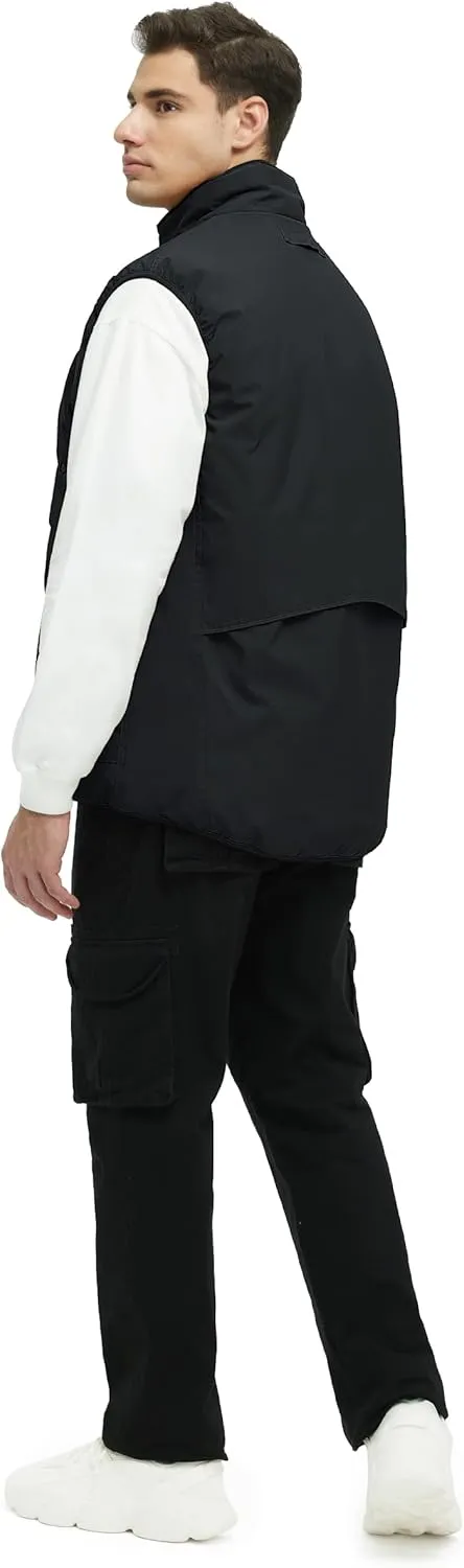 Men's Outerwear Vests Winter Vest Warm Water-Resistant Fleece Lined Mock-Neck Casual Outdoor Sleeveless Jacket