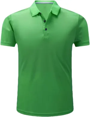 Men's Sport Short Sleeve Polo Shirts Summer Solid Quick Dry Golf Tennis Athletic Breathable Top