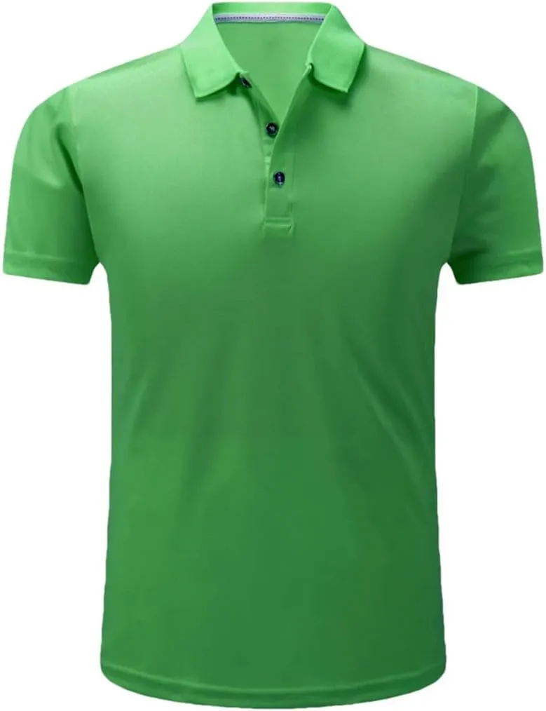 Men's Sport Short Sleeve Polo Shirts Summer Solid Quick Dry Golf Tennis Athletic Breathable Top