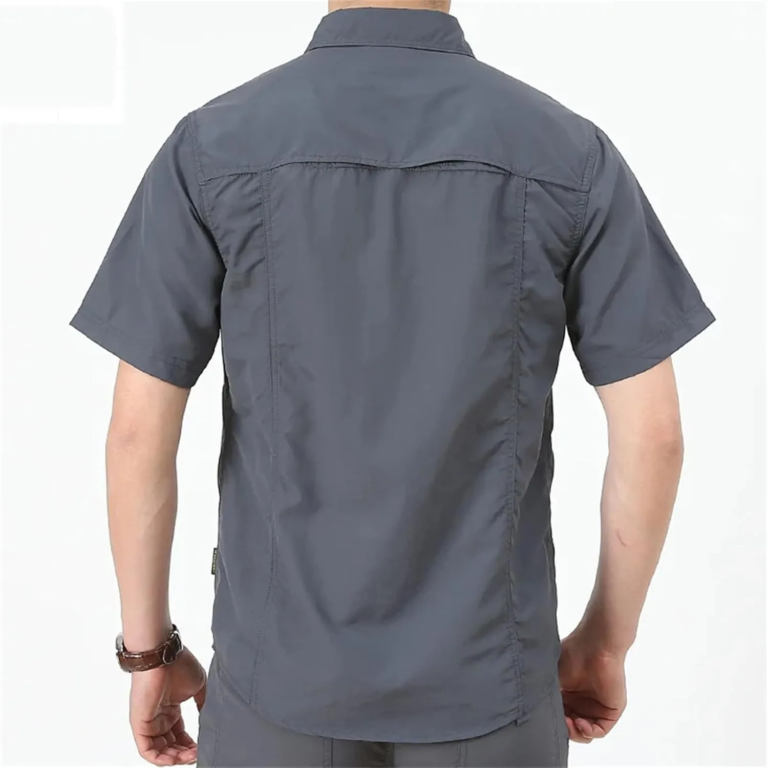 Men's Summer Climbing Hiking Quick Dry Work Shirts Outdoor Breathable Camping Climbing Fishing Tops