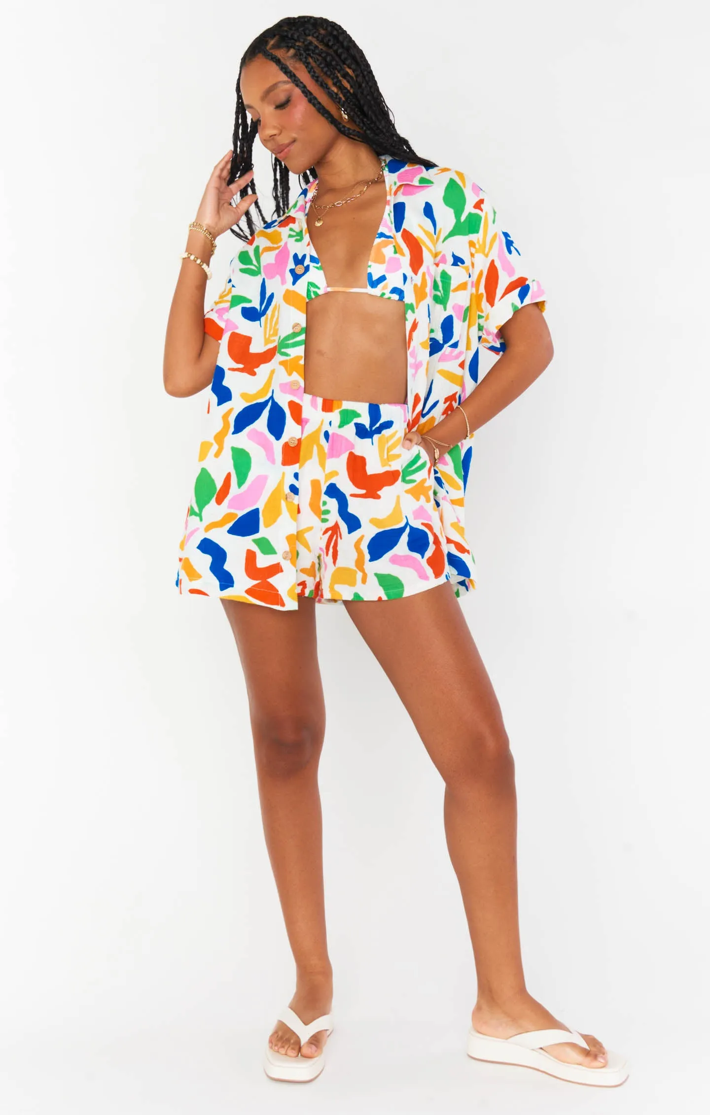 Mikey Button Up ~ Primary Paradise