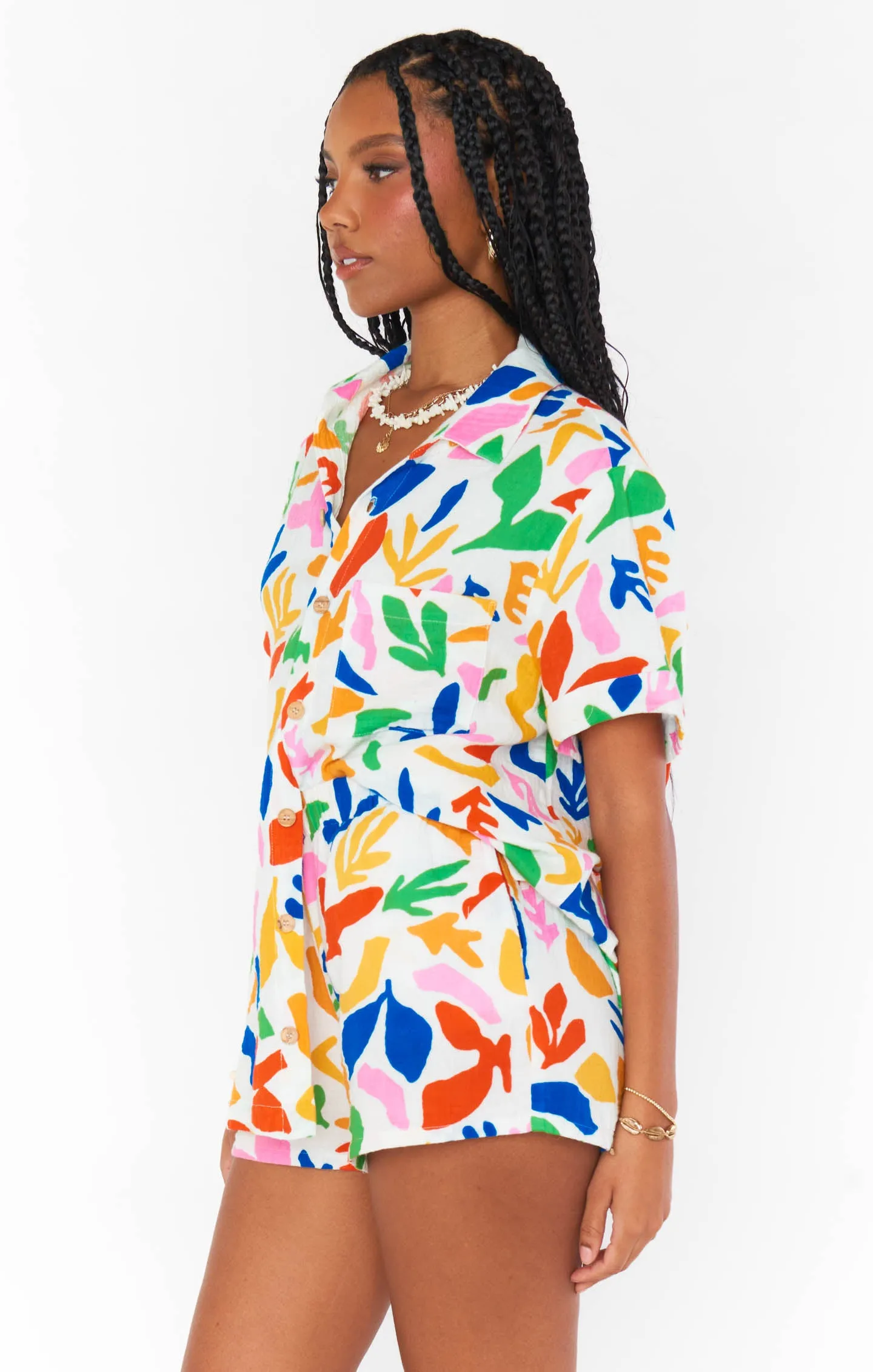 Mikey Button Up ~ Primary Paradise