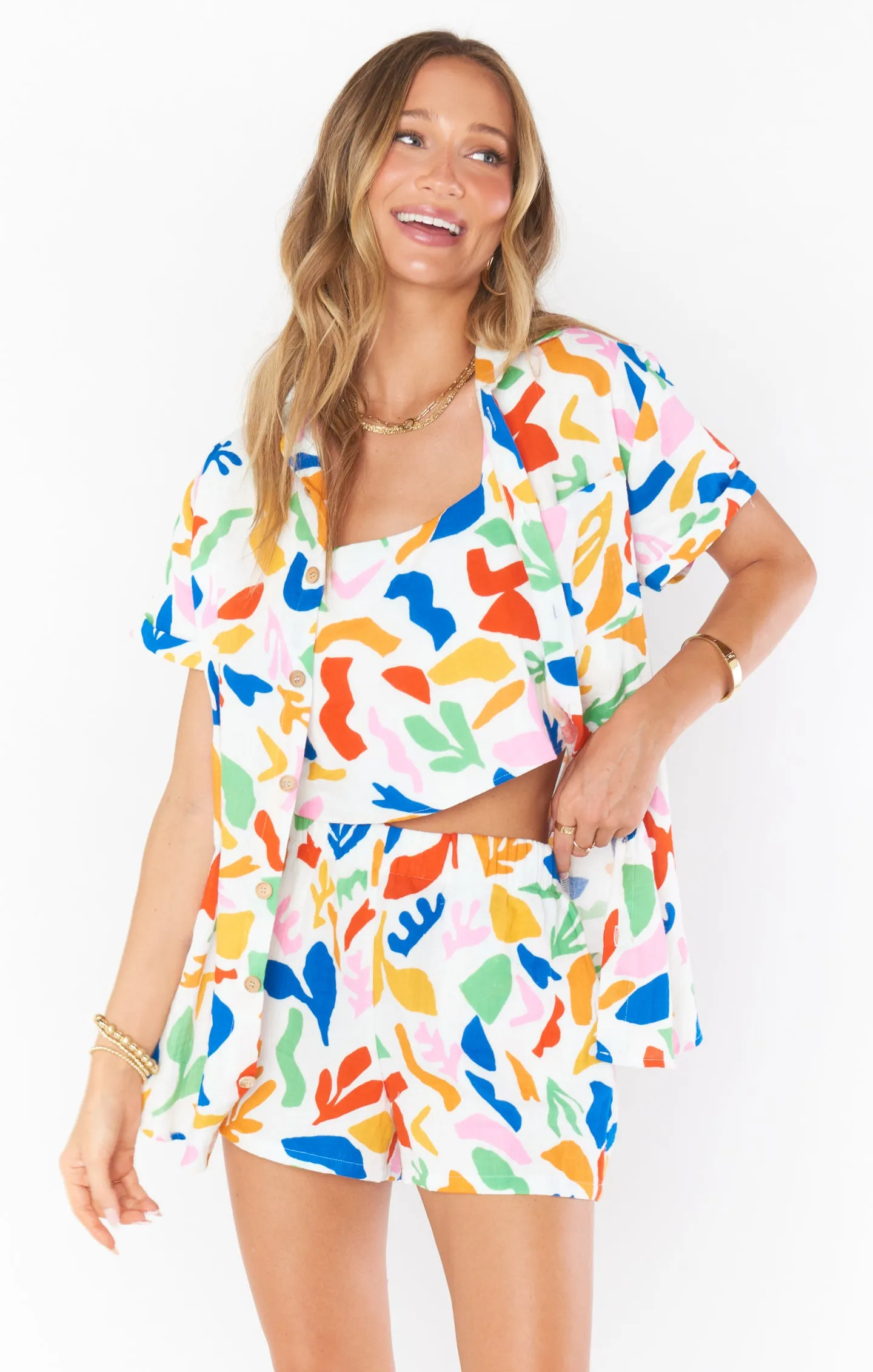 Mikey Button Up ~ Primary Paradise