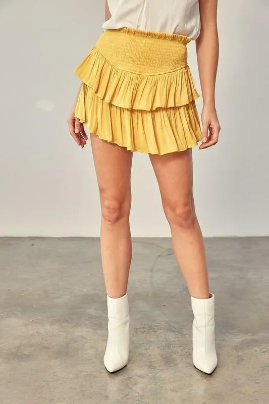 Monaco Honey Butter Ruffled Skirt
