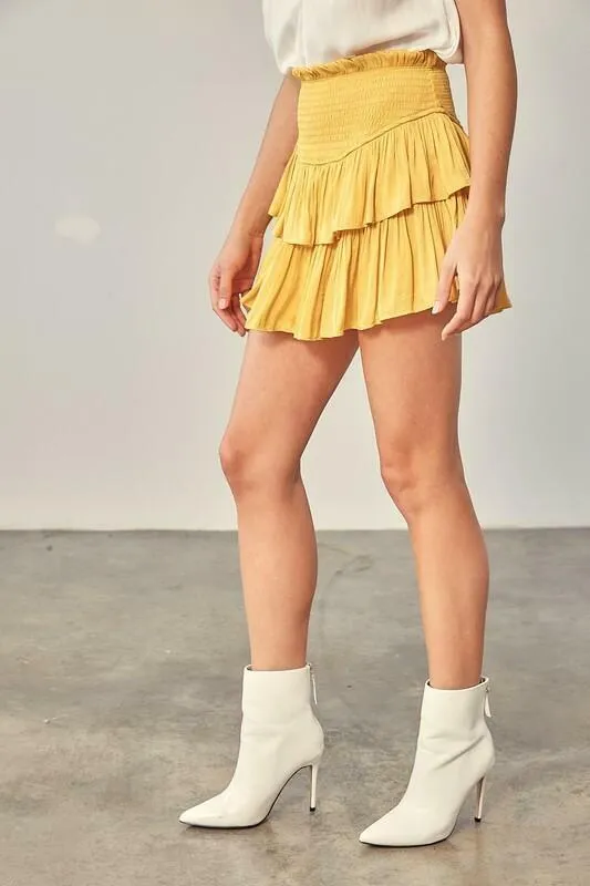 Monaco Honey Butter Ruffled Skirt