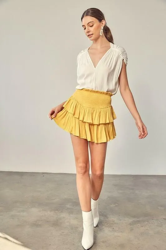 Monaco Honey Butter Ruffled Skirt