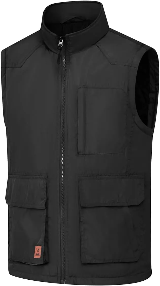 Msmsse Men's Outerwear Lightweight Vest Standing Collar Puffer Sleeveless Jacket for Hiking Running Golf