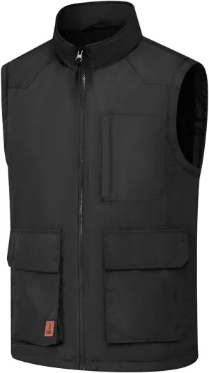 Msmsse Men's Outerwear Lightweight Vest Standing Collar Puffer Sleeveless Jacket for Hiking Running Golf