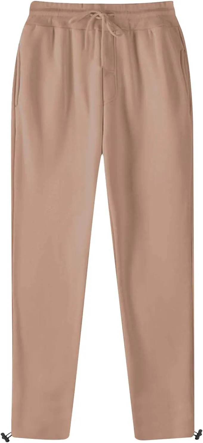 Muscularfit Mens Jogger Pants Lightweight Solid Elastic Waist Drawstring Sweatpants Causal Loose Sports Unisex Trousers Fall