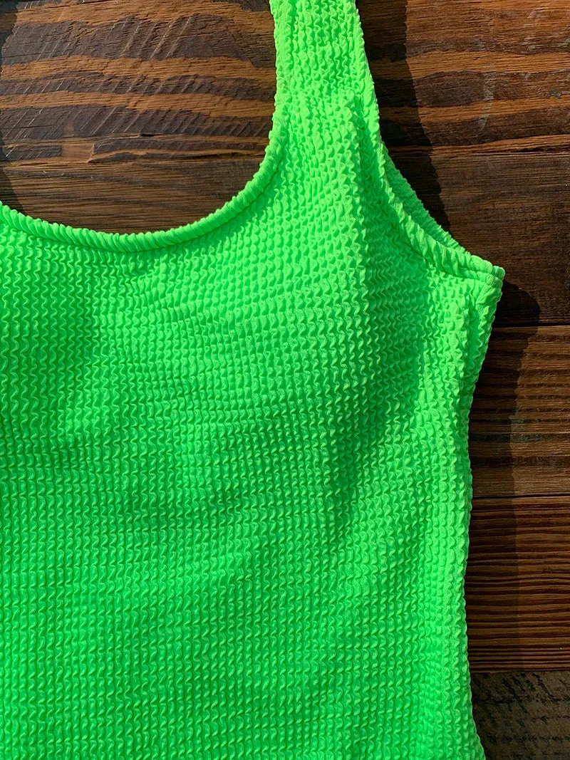 Neon High Cut One Piece Swimsuit