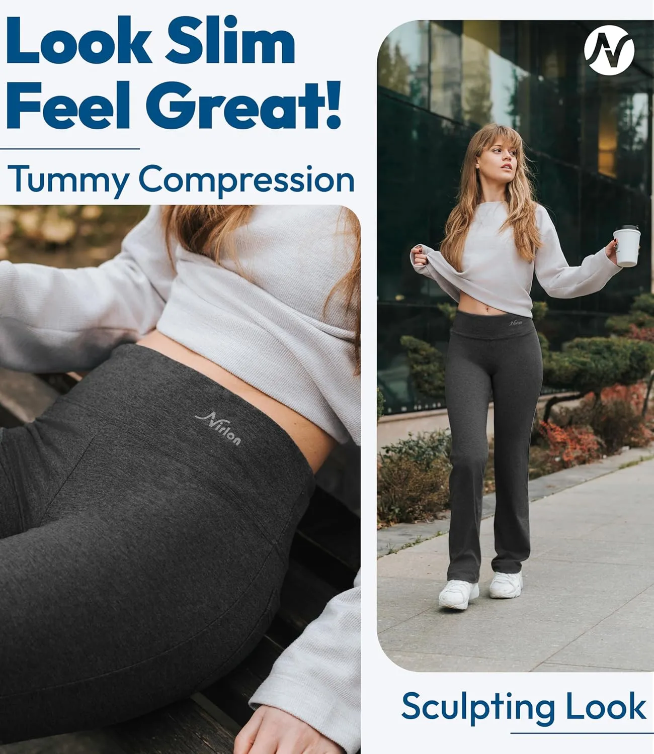 Nirlon Yoga Pants with Pockets - Yoga Pants with Pockets for Women Breathable Leggings with Pockets Regular & Plus Size Pants