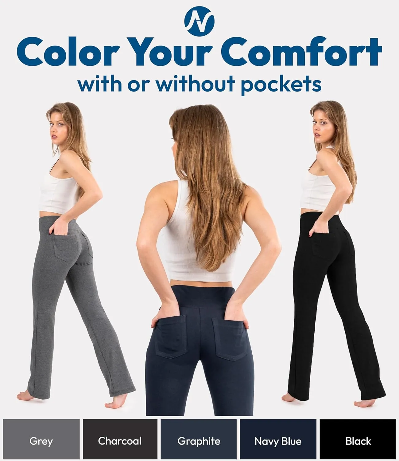 Nirlon Yoga Pants with Pockets - Yoga Pants with Pockets for Women Breathable Leggings with Pockets Regular & Plus Size Pants