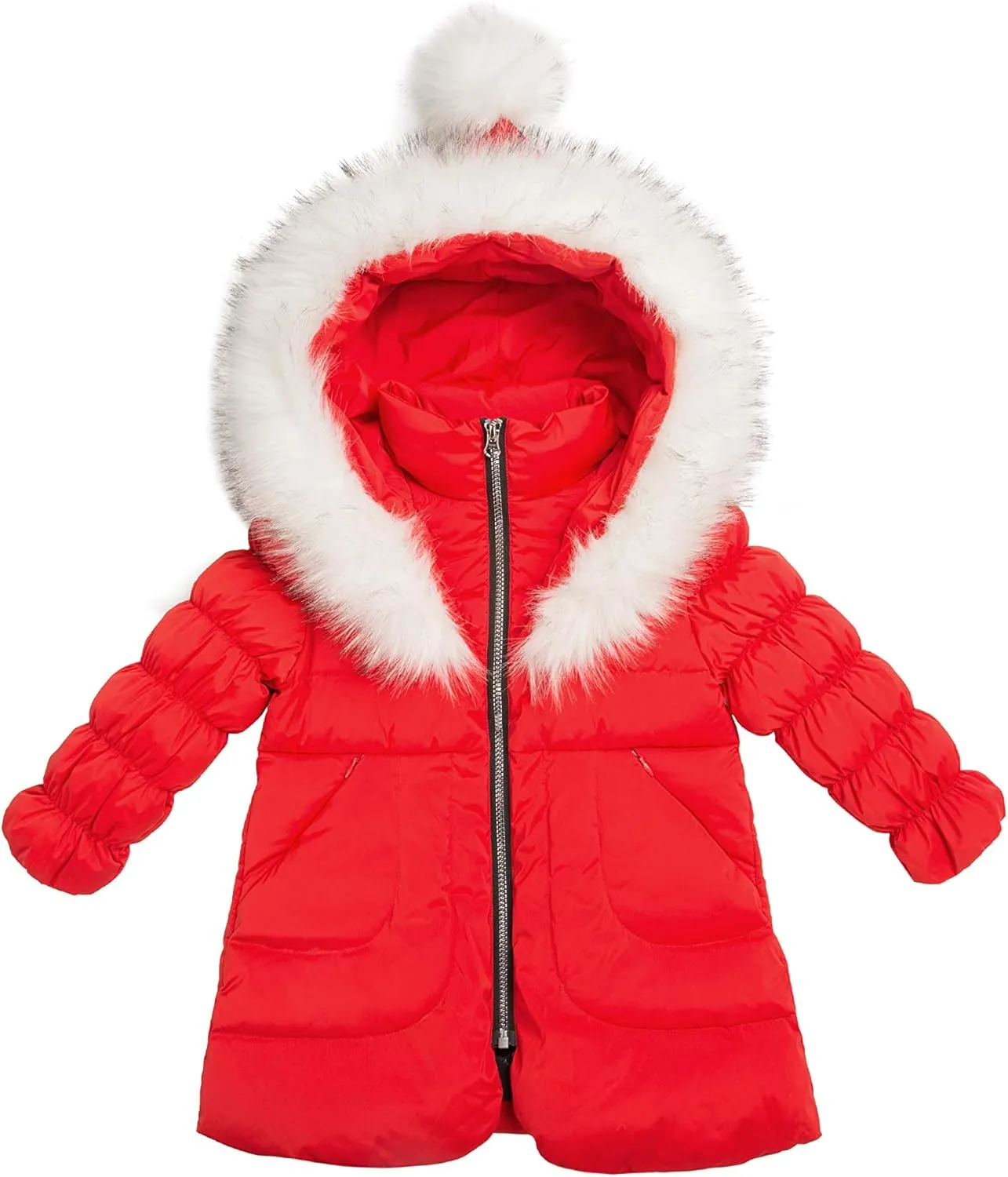 Orolay Girl's Hooded Winter Down Coat Puffer Jacket with Faux Fur Trim
