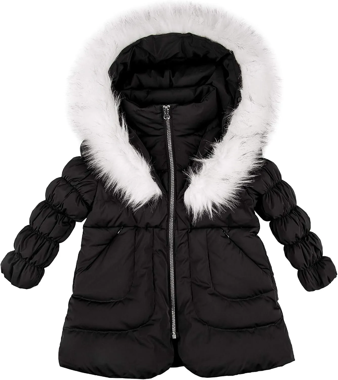 Orolay Girl's Hooded Winter Down Coat Puffer Jacket with Faux Fur Trim