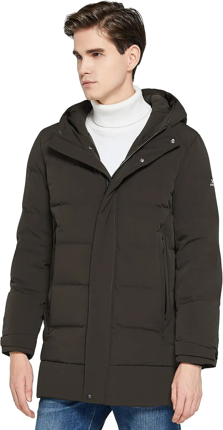Orolay Men's Double Snap Winter Down Coat Thickened Jacket with Stand Collar