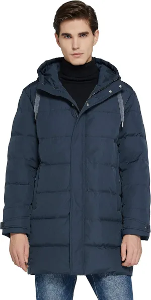 Orolay Men's Long Hooded Winter Down Jacket Warm Puffer Jacket