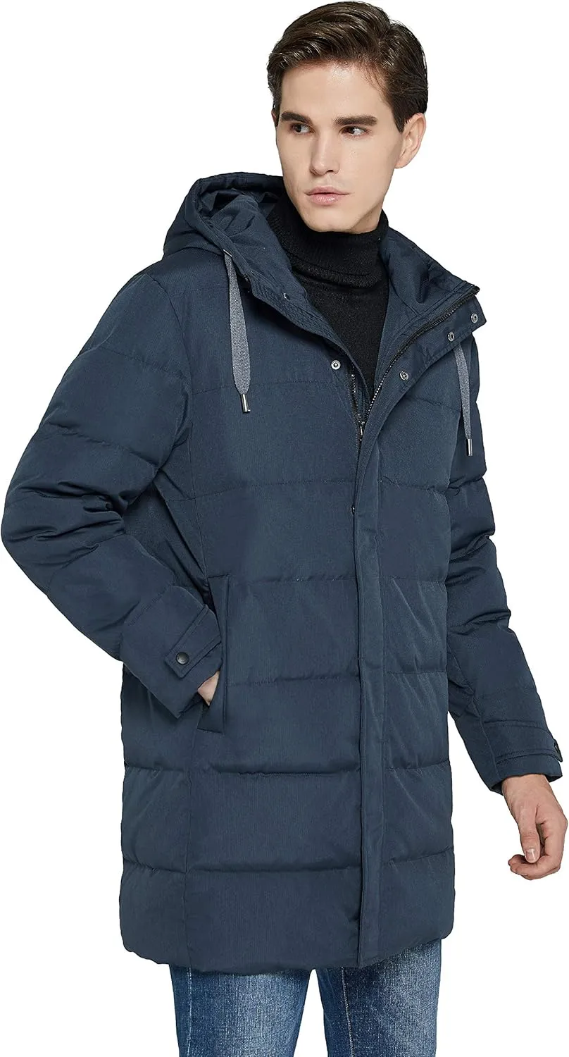Orolay Men's Long Hooded Winter Down Jacket Warm Puffer Jacket