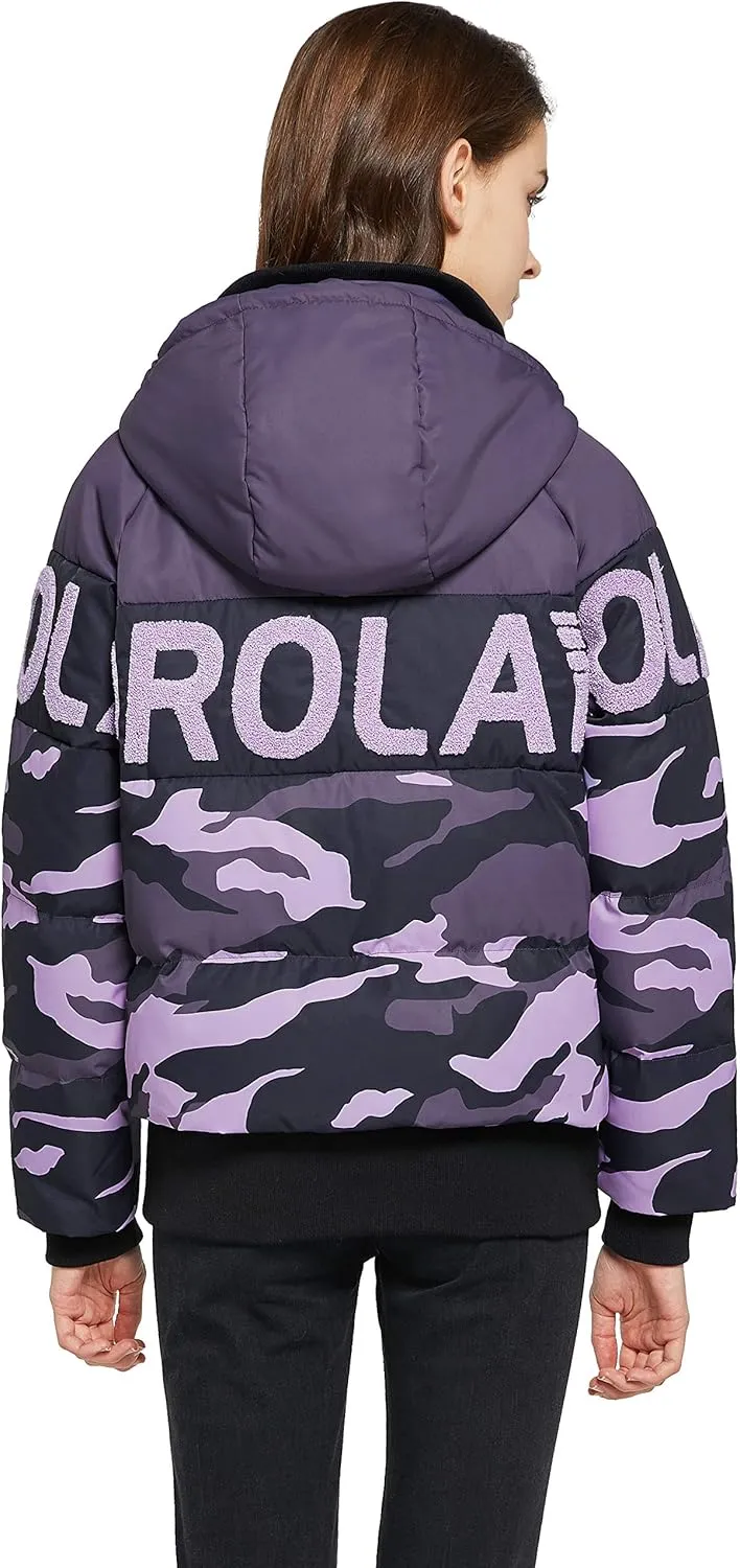 Orolay Women's Short Puffer Down Coat Stand Collar Jacket with Retractable Hood