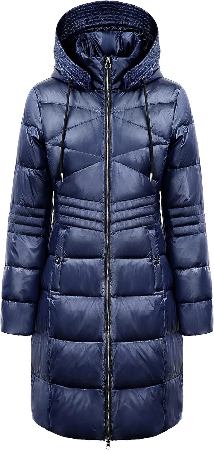 Orolay Women's Warm Down Jacket Stand Collar Winter Coat Parka with Hood