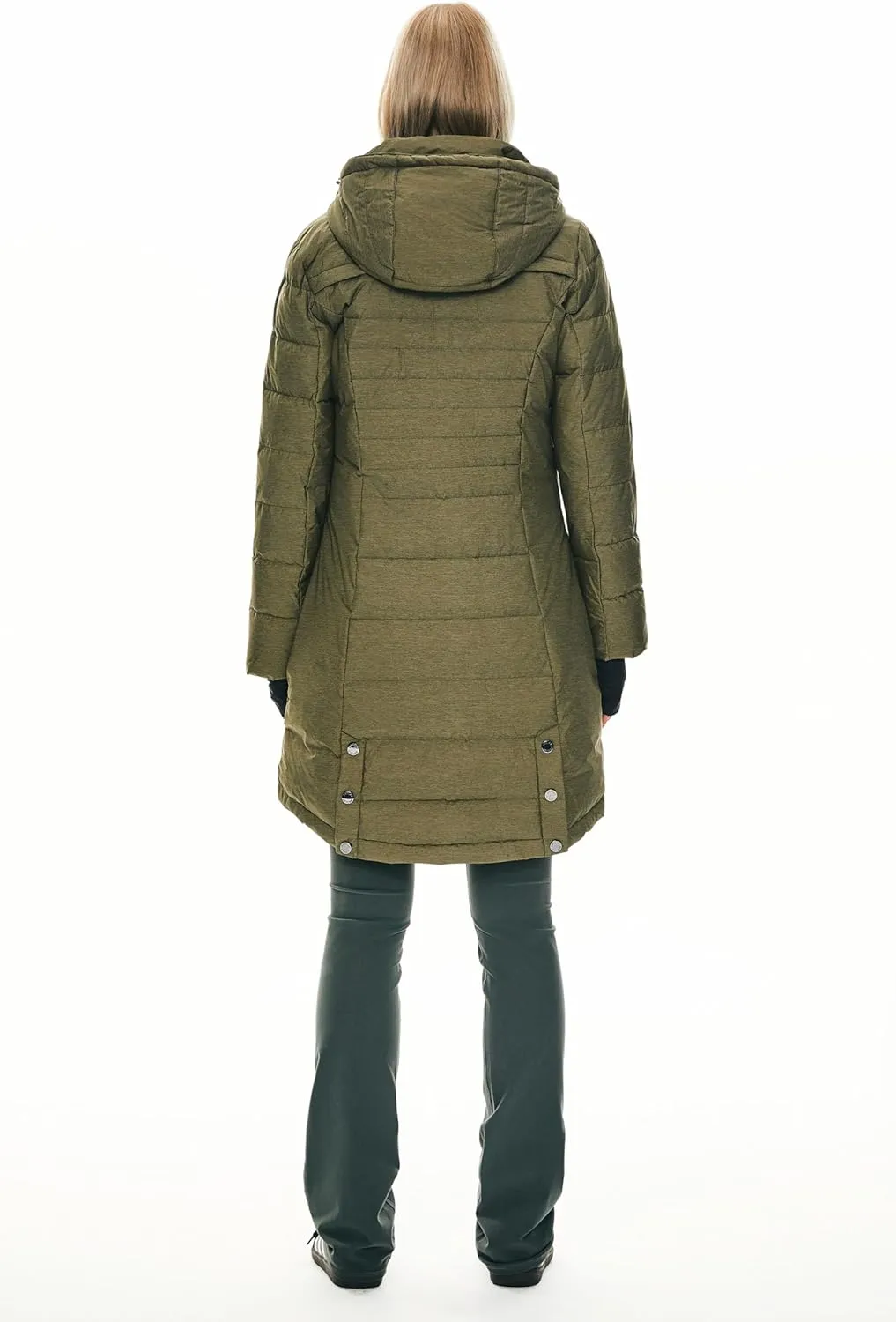 Orolay Women's Winter Down Jacket Long Quilted Puffer Coat Warm Hooded Slim Fit Outerwear