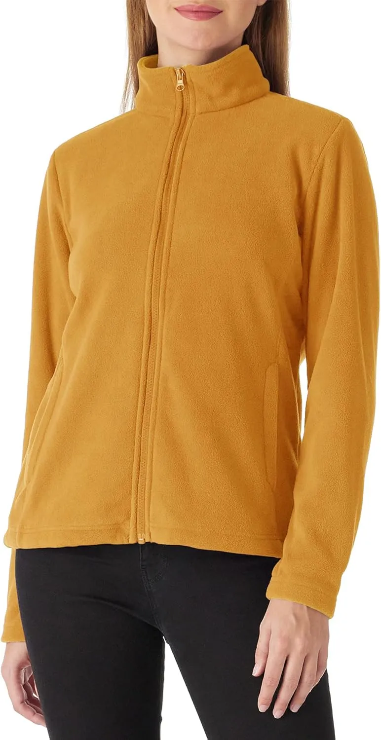 Outdoor Ventures Women's Lightweight Warm Zip Up Long-Sleeve Soft Polar Fleece Jacket for Fall Winter