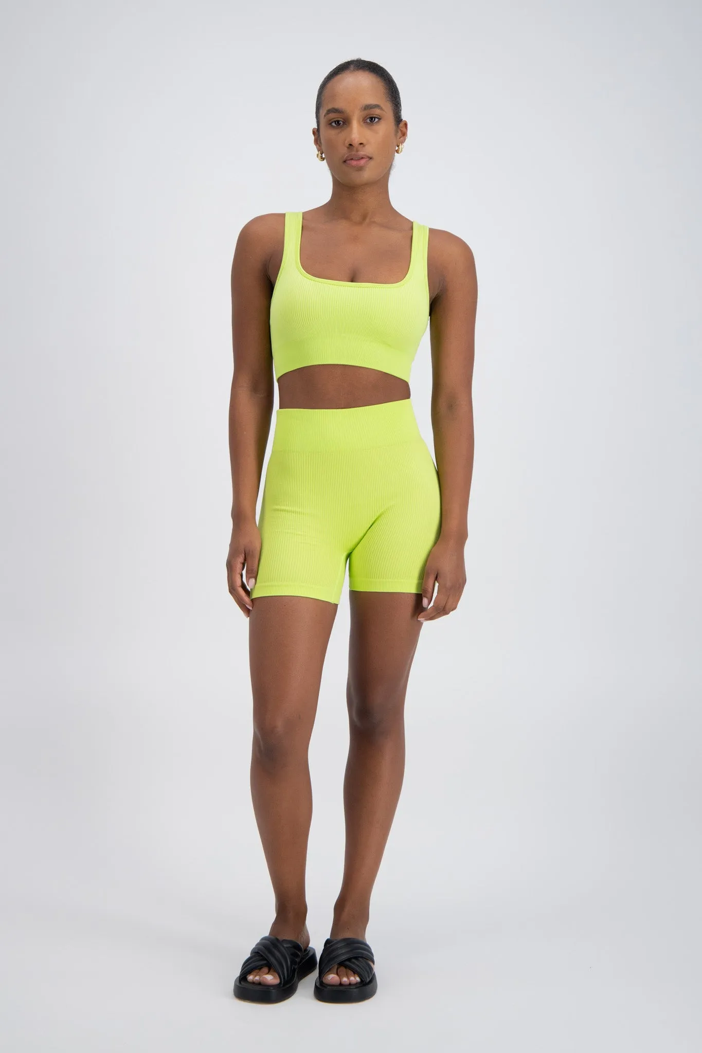 Palermo Seamless Rib Knit Crop Top Acid