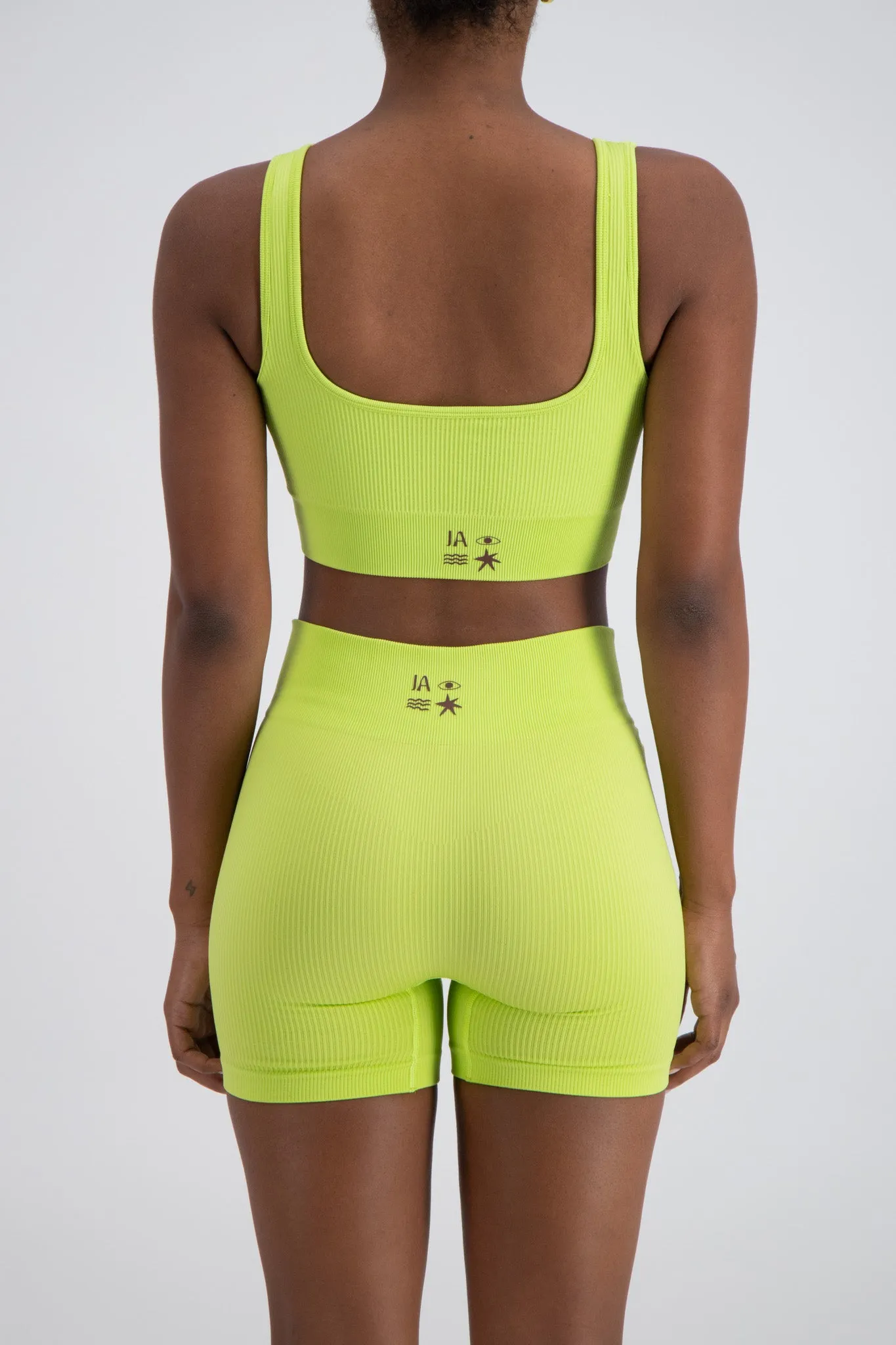 Palermo Seamless Rib Knit Crop Top Acid