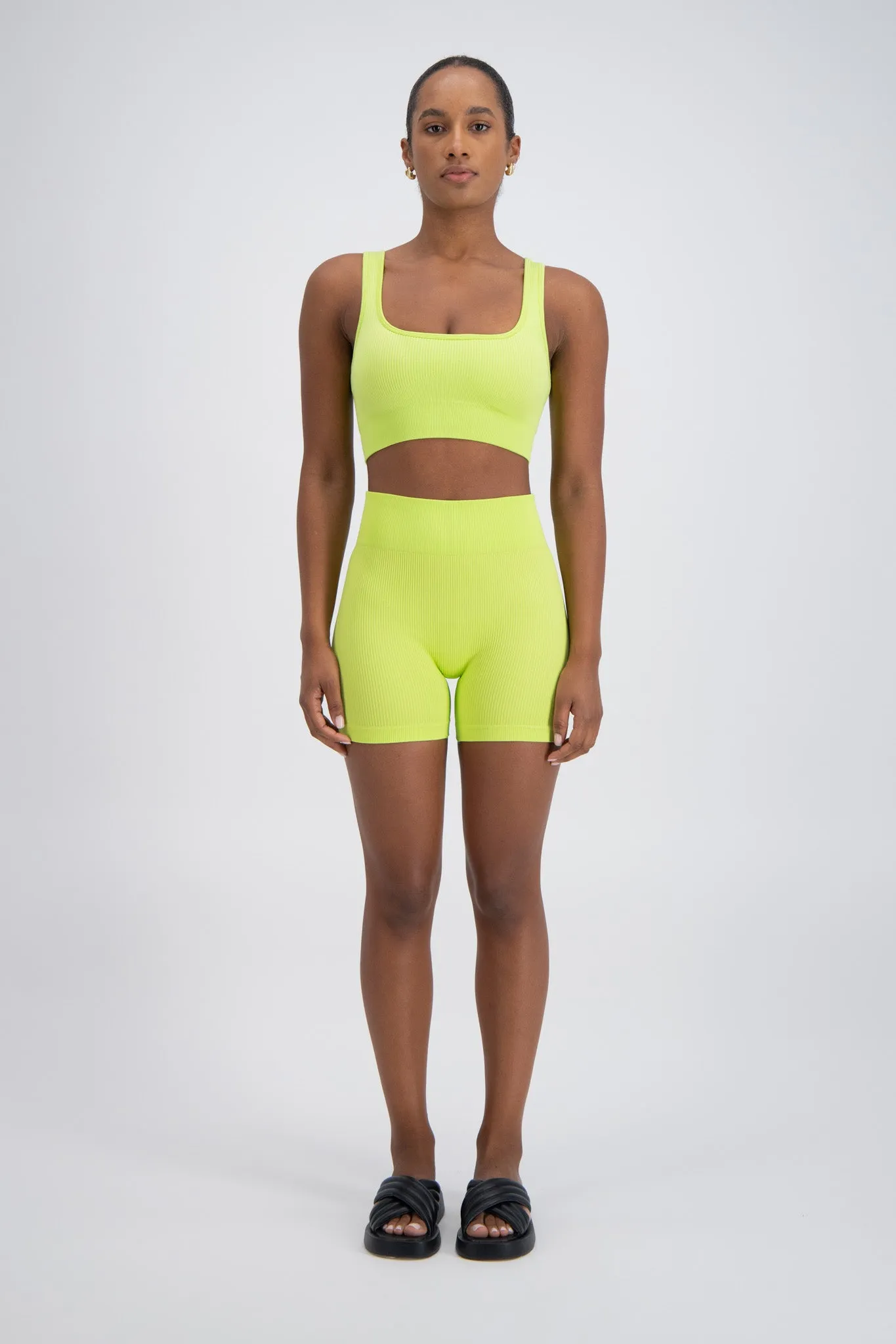 Palermo Seamless Rib Knit Crop Top Acid