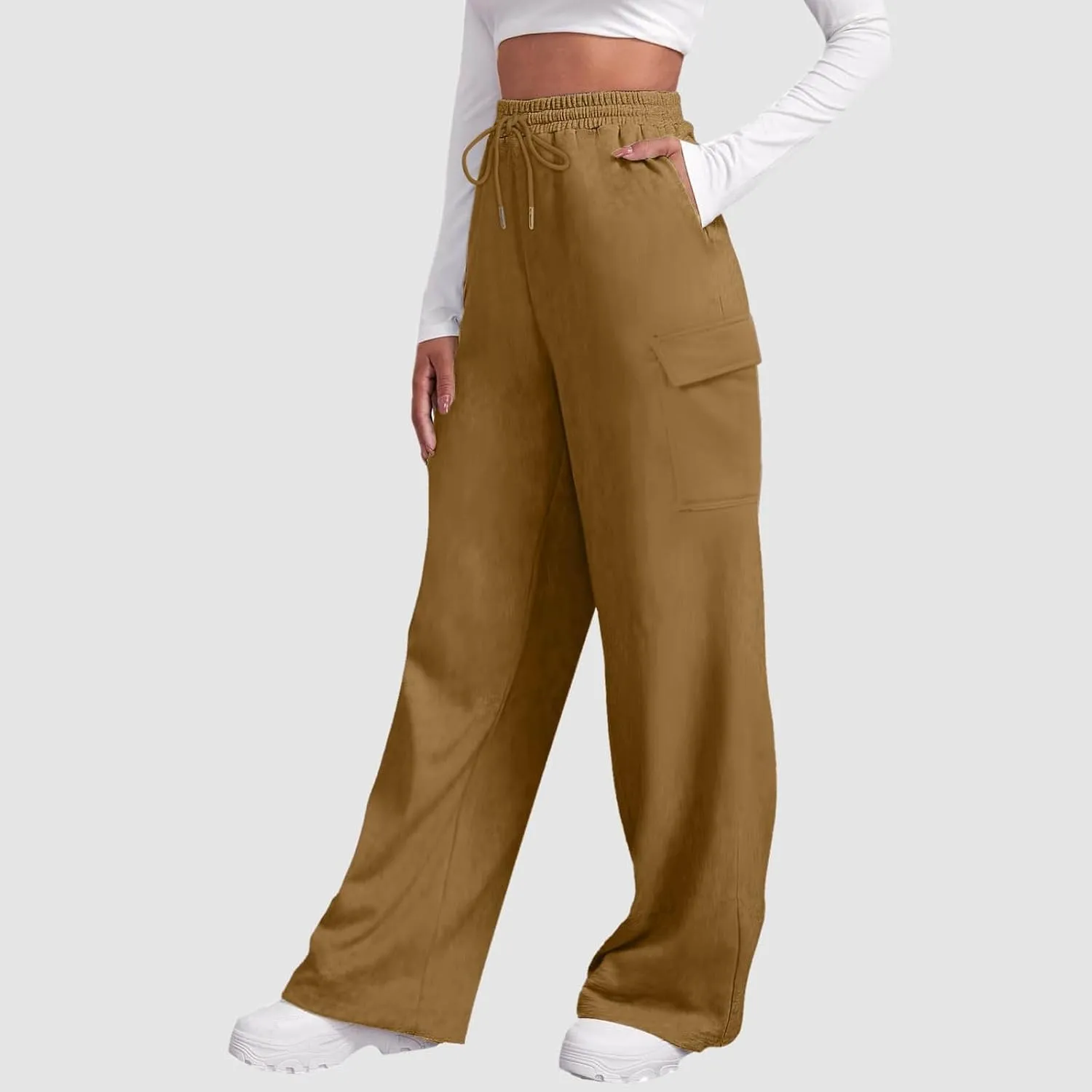 Pants for Women High Waisted Workout Casual Elastic Waist Sweatpants with Pockets