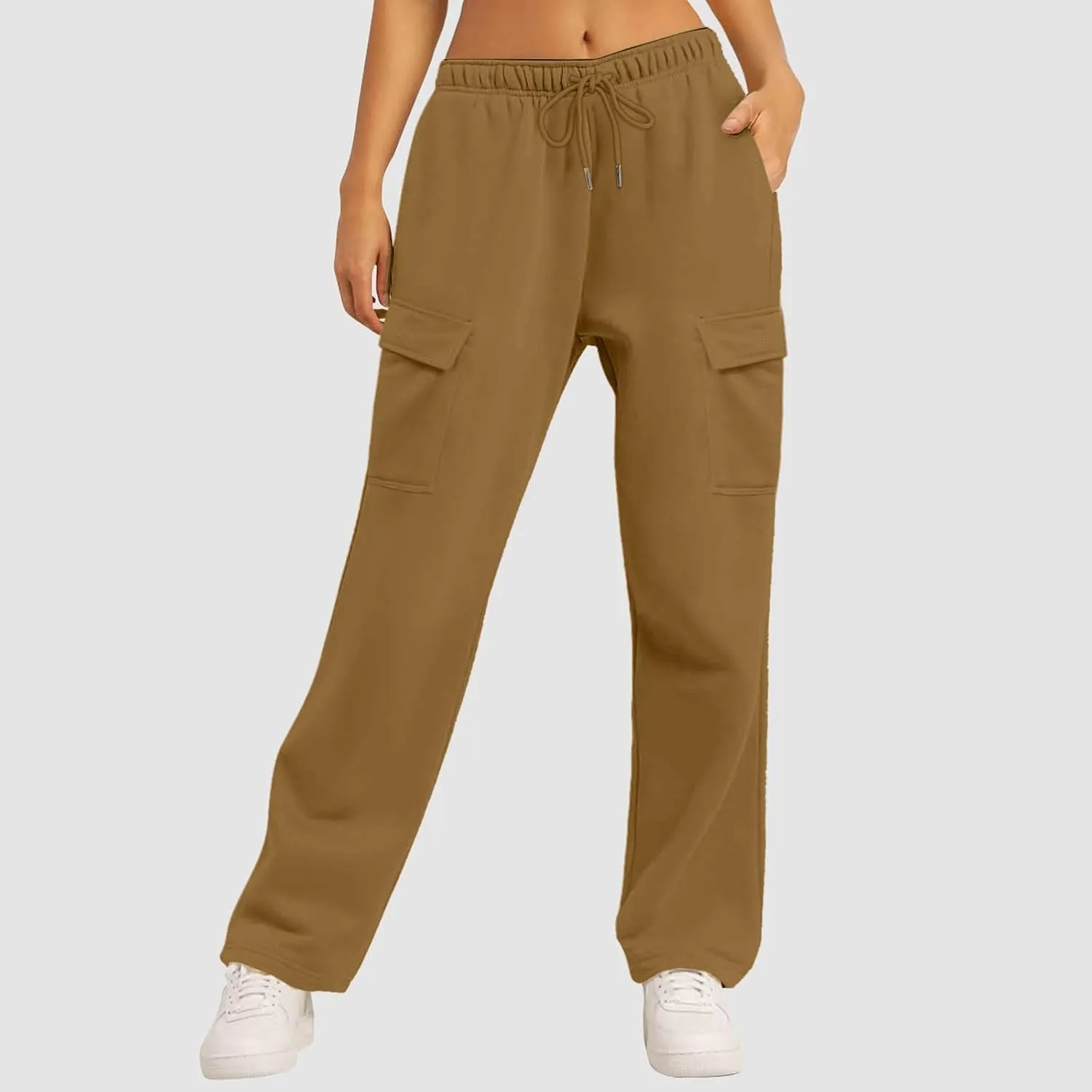 Pants for Women High Waisted Workout Casual Elastic Waist Sweatpants with Pockets