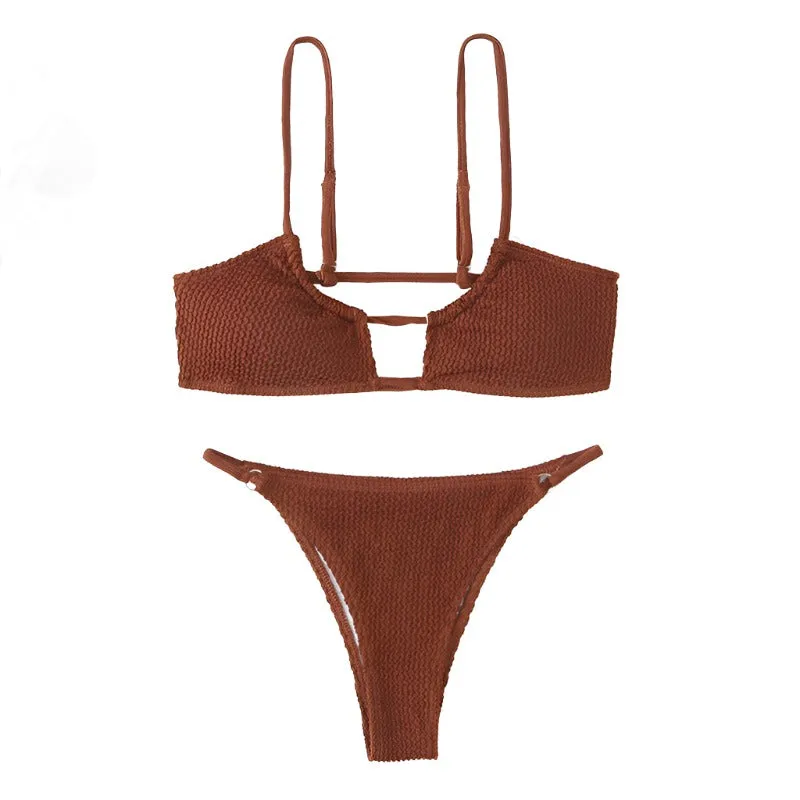 Peep Hole Scoop Neck Bikini Set